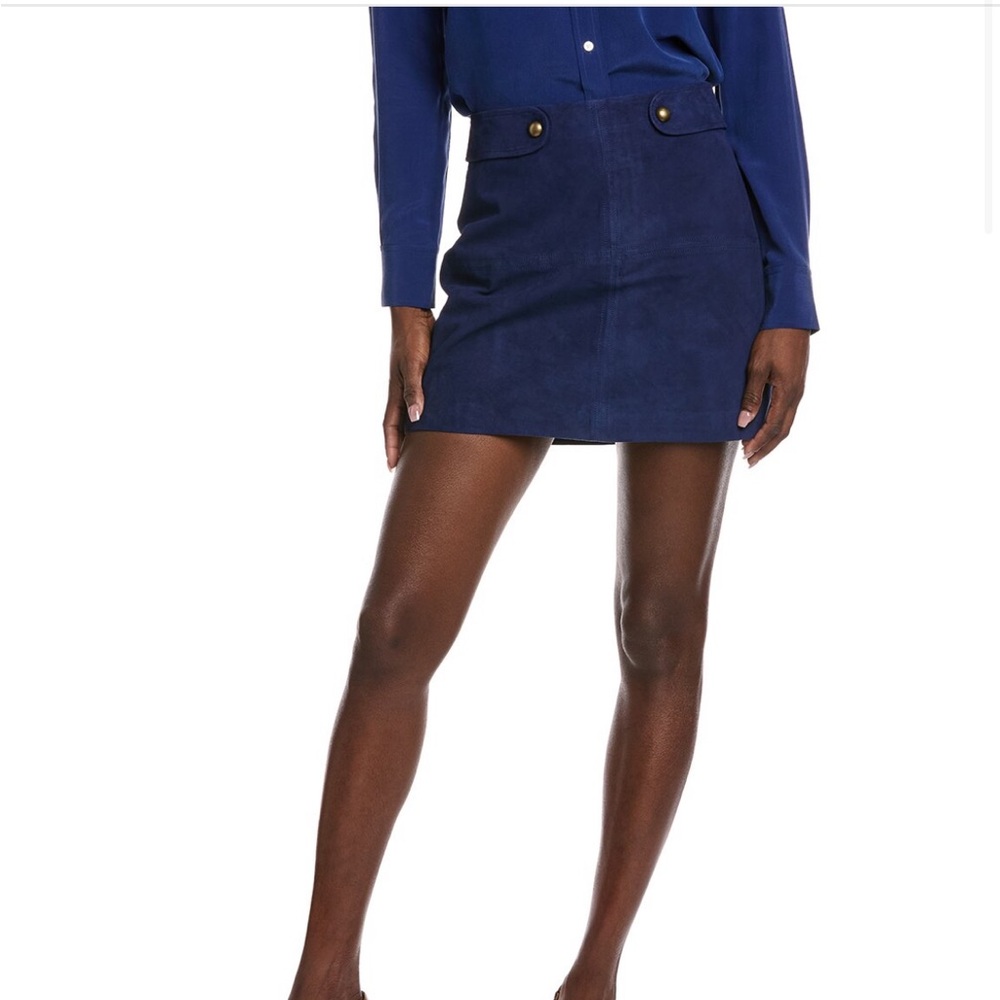 Trina Turk Riya Goat Suede Skirt